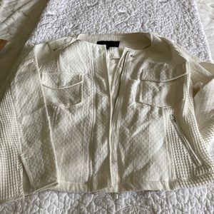 Anthropologie white fitted jacket